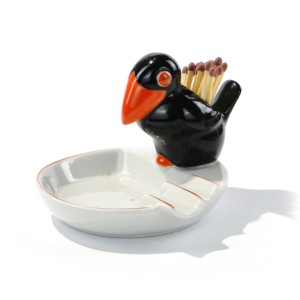 Popielniczka Art Deco z figurą tukana – manufaktura Fürstenberg